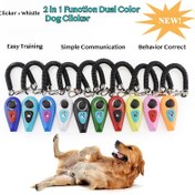 Resim Çift Renkli 2'si 1 Arada Köpek Eğitim Tıklama Cihazı ve Düdük - Uzun Siyah Kayış, Dayanıklı Plastik, Davranış Düzeltme ve Pozitif Teşvik için Kolay İletişim, Evcil Hayvan Eğitim Araçları | İletişim Yardımı | Hafif Tıklama Cihazı, Köpek Tıklama Cihazı 