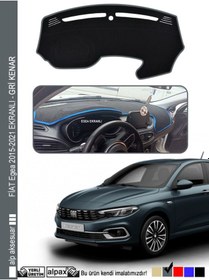Resim Fiat Egea Ekranlı 2015-2024 Arası Modelle Özel Oto Torpido Koruyucu - Gri Kenar 