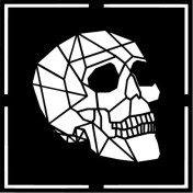 Resim Geometrik Kuru Kafa - Araç, Oto, Laptop, Duvar Uyumlu Sticker 15*15 cm 