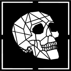 Resim Geometrik Kuru Kafa - Araç, Oto, Laptop, Duvar Uyumlu Sticker 15*15 cm 