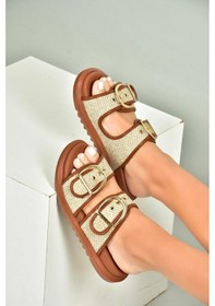 Resim Fox Shoes U725792017 Taba Hasır Kadın Terlik Taba-hasır 