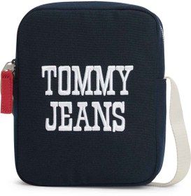 Resim Tommy Hilfiger Erkek Marka Logolu Günlük Kullanıma Uygun Lacivert Omuz Çantası AM0AM14223 C1G 
