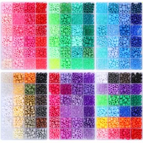 Resim 9mm Canlı Akrilik Pony Boncuklar Kiti - 600/4200 adet, 24/168 renk, Toplu Gökkuşağı Saç Halkaları, Kandi Bileklikler, Kolyeler, Takı Yapımı Malzemeleri - Başlangıç ve Deneyimli El Sanatçıları, El Yapımı Hediyeler, Parti Aksesuarları | Canlı Boncuk Kiti | Dayanıklı Akrilik 