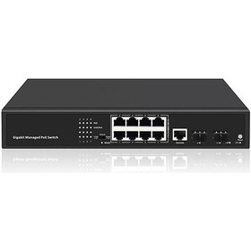 Resim (FRL-8MP2S1C-120) 8 Port 10/100/1000 Poe 2xuplink 1000M L2 Yönetilebilir 120W Poe Switch 