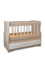 Resim Patiko Furniture Swing 2 Çekmeceli Mdf Çıtalı Beşik (60x120) 