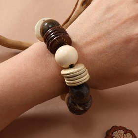 Resim Ayarlama Bohem Vintage El Yapımı Ahşap Boncuk Bilezik - Şık Çoklu İplik Dokuma Aksesuar, Günlük Kullanım & Hediye İçin İdeal, Bilezik 