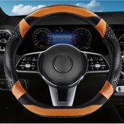 Resim Xuweiwei Dayanıklı Orange 15 Inç D Tipi Süet Deri Direksiyon Kılıfı Kaymaz Tutuş Perfore Tasarım Konforlu Ve Sağlam - 