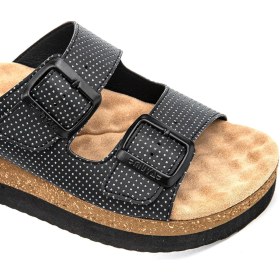 Resim Muya Recast Anatomik Taban Topuk Dikeni Kadın Terlik Siyah - Bej 