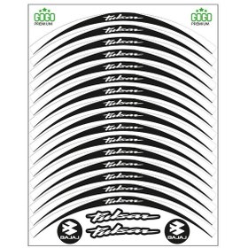 Resim Bajaj Pulsar Beyaz Siyah Reflektörlü Jant Şeridi N11.55814 