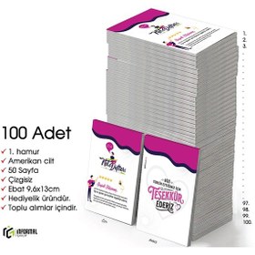 Resim İnformal 100 Adet Çizgisiz Mini Not Defteri 9x13 Cm 1.hamur Amerikan Cilt 50 Sayfa Mor - Beyaz 