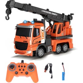 Resim Uzaktan Kumandalı Şarjlı Metal Iş Makinesi Oyuncak Seti – 1:12 Ölçekli Kepçe, Tır, Ekskavatör, Itfaiye, Beton Mikseri, Vinç Modelleri 