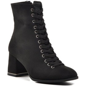 Resim Ayakmod 336129 Siyah Süet Kadın Topuklu Bot 001 