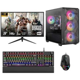 Resim Dragos DRx6782 Ryzen 5 5600 32GB 1TB NVMe 8GB RTX4060Ti 28 İnç 4K Monitör Oyuncu Bilgisayarı 