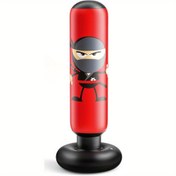Resim GMMLAIJH Şişme Boks Torbası, Ayakta Durabilen Taban ve Dövüş Sanatları Tasarımı - Ağır Hizmet Tipi PVC Boks/Karate/Taekwondo Eğitim Ekipmanı, Kırmızı/Siyah, Taşınabilir Şişirme Uyumlu, & için İdeal Hediye 