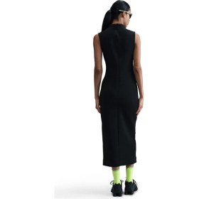 Resim Nike Womens Tech Fleece Maxi Tank Dree Balıkçı Yaka Fermuar Yırtmaçlı Kadın Elbise Siyah 