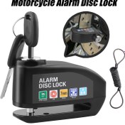 Resim Yüksek Frekanslı Bisiklet Kilidi, Çelik Kablo ile Disk Brak Kilidi, Motosikletler için Premium Bisiklet Kilidi, 110dB Yüksek Frekanslı Alarm Sistemi, Titreşim ve Hareket Sensörü, Profesyonel Anti-Çalma Tasarımı, Kullanımı Kolay ve Taşınabilir 