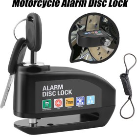 Resim Yüksek Frekanslı Bisiklet Kilidi, Çelik Kablo ile Disk Brak Kilidi, Motosikletler için Premium Bisiklet Kilidi, 110dB Yüksek Frekanslı Alarm Sistemi, Titreşim ve Hareket Sensörü, Profesyonel Anti-Çalma Tasarımı, Kullanımı Kolay ve Taşınabilir 