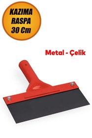 Resim NUBLADO Kazıma Sıyırma Raspası Metal Saplı Çelik 30 cm Spatula İnşaat Duvar Harç Parke Zemin Temizlleme. 