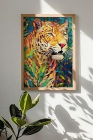 Resim Artavessa Tek Parça Gerçek Ham Ahşap Çerçeveli Mosaic Temalı Tablo - Model 34, 50 x 70 