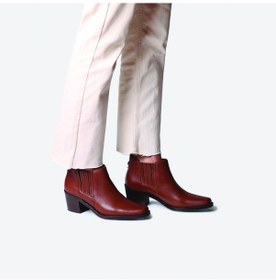 Resim Camel Bot Kadın Utıel Toni Pons Leather Cowboy Ankle Boots Wıth Heel kahverengi 