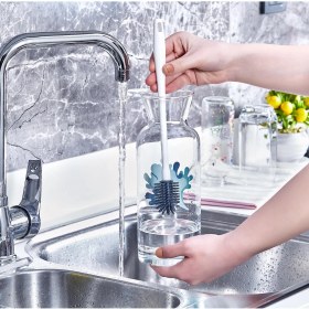 Resim Silikon Biberon ve Şişe Temizleme Fırçası 