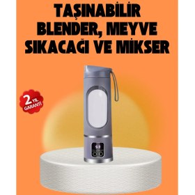 Resim Denisam 12 Bıçaklı Şarjlı Meyve Sıkacağı – Tip-C Taşınabilir Blender 450 ml 