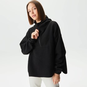 Resim Skechers Outdoor Fleece Half Zip Sherpa Kadın Siyah Eşofman Üstü 