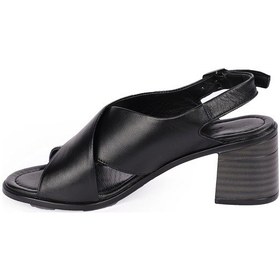 Resim Albini A-110112 Kadın Deri Sandalet Siyah 