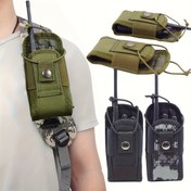 Resim Kampçılık ve Yürüyüş Ekipmanları için Taktiksel Dış Mekan Walkie Talkie Bel Çantası - Dayanıklı MOLLE Bağcıklar & Elastik Kapatma - Siyah (İki Yönlü Radyolar İçin Uygun), Güçlendirilmiş Malzeme, Kamp Aksesuarları 