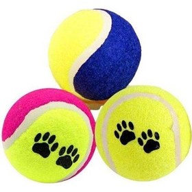 Resim River World 3'Lü Desenli Tenis Topu Kedi Köpek Oyuncağı 