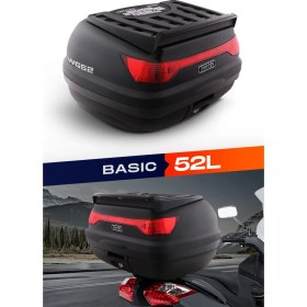 Resim Wogen WG52 Basic Siyah Motosiklet Arka Çanta 52L Geniş Depolama Alanı ve Dayanıklı Malzeme 
