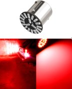 Resim C9 19 Led Çift Duy Kırmızı Çiçek Model P21W 1156 BA15S 