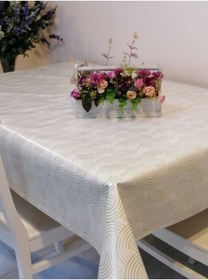 Resim Elyaflı Pvc Muşamba - Desenli Silinebilir Masa Örtüsü 02mrl170b Gold 