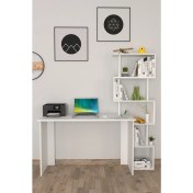 Resim Moonlife Yakamoz Kitaplıklı Çalışma Masası Beyaz 