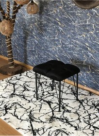 Resim Yirmi15 Metal Ayaklı Novolux Siyah Puf 