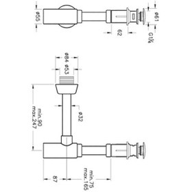Resim Vitra Lavabo Sifon Seti T Tipi A45154 Krom 