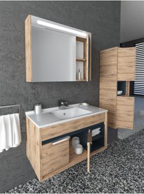 Resim NETDEKO Napoli 85 Cm Beyaz Lavabolu Banyo Dolabı - Dorado/antrasit (boy Dolap Dahil ) 