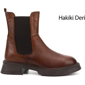 Resim GÖNDERİ(R) Kadın / Kız Taba Antik Kalın Taban Hakiki Deri Chelsea Bot 