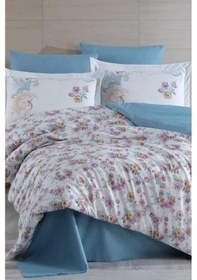 Resim Gloria Çift Kişilik Ranforce Nevresim Takımı Mavi Mavi 