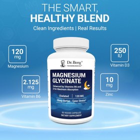 Resim Dr. Berg Maximum Strength 4-in-1 Chelated Magnesium Glycinate D3, B6 & Zinc 90 Caps 