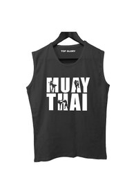 Resim Top Glory Muay Thai Kolsuz Sporcu T-shirt Tank Top Sporcu Fitness Atlet 