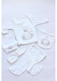 Resim Zıpır Tavşan Kabartmalı Kurdelalı Hastane Çıkışı 5'Li Kız Bebek Çok Renkli 