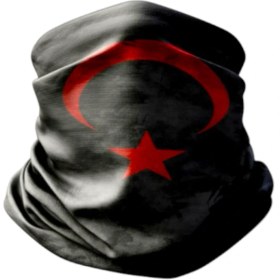 Resim Motobir Baf-Bandana Türk Bayrak Siyah Desen 