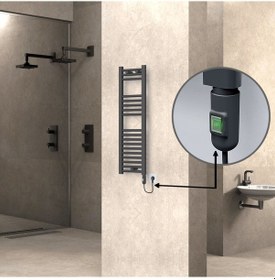 Resim Haıtı Elektirikli Havlupan 300x1000 Düz Antrasit Onoff Düğmeli 300w 