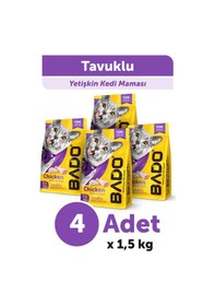 Resim Bado Kısırlaştırılmış Kedi Maması Tavuk Etli 1,5 Kg 4'lü 