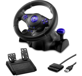 Resim Azrlya Oyuncu Direksiyon Seti 180° 3ın1 Ps3/ps2/pc Siyah VW9803 