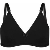 Resim Organik Penye Pamuklu Dikişsiz Emzirme Sütyen Üst Siyah 
