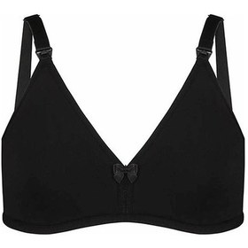 Resim Organik Penye Pamuklu Dikişsiz Emzirme Sütyen Üst Siyah 