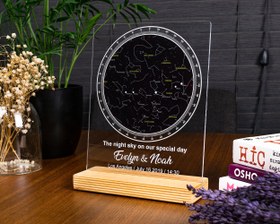 Resim İsimli Gökyüzü Yıldız Haritası Tablo, Kişiye Özel Pleksi Şeffaf Tablo Gökyüzü Yıldız Haritası 