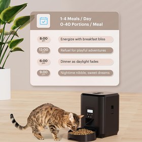 Resim 2L Düğmeli Otomatik Evcil Hayvan Besleyici Akıllı Kedi Yemek Kabı Köpek Yavaş Gıda Dağıtıcı Zamanlayıcı ile - 5V USB Fişi Olmayan, Oto-Yemlik 